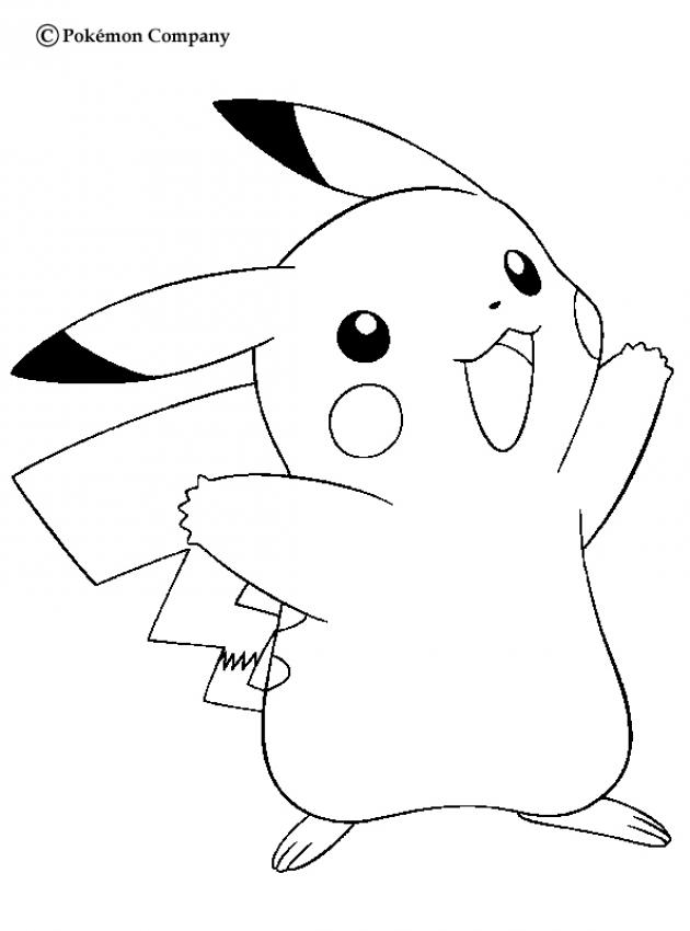 Desenhos para colorir de desenho do pokémon pikachu feliz para