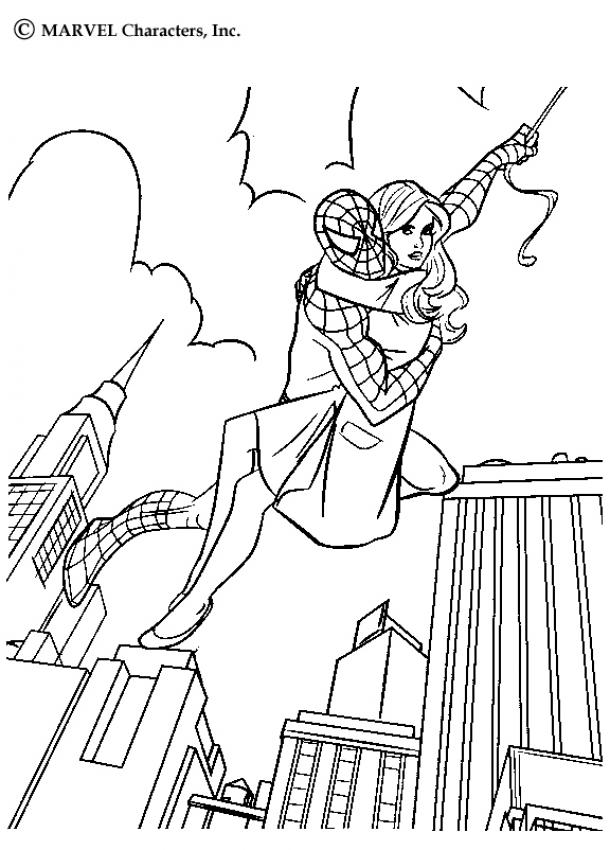 Desenhos para colorir de o homem-aranha salvando a mary jane  