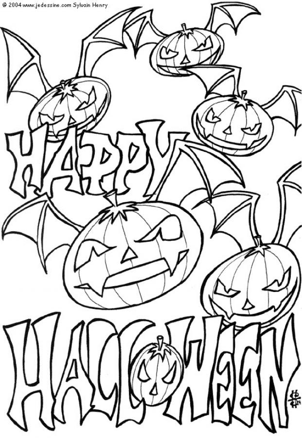 Desenho de morcego de halloween para colorir