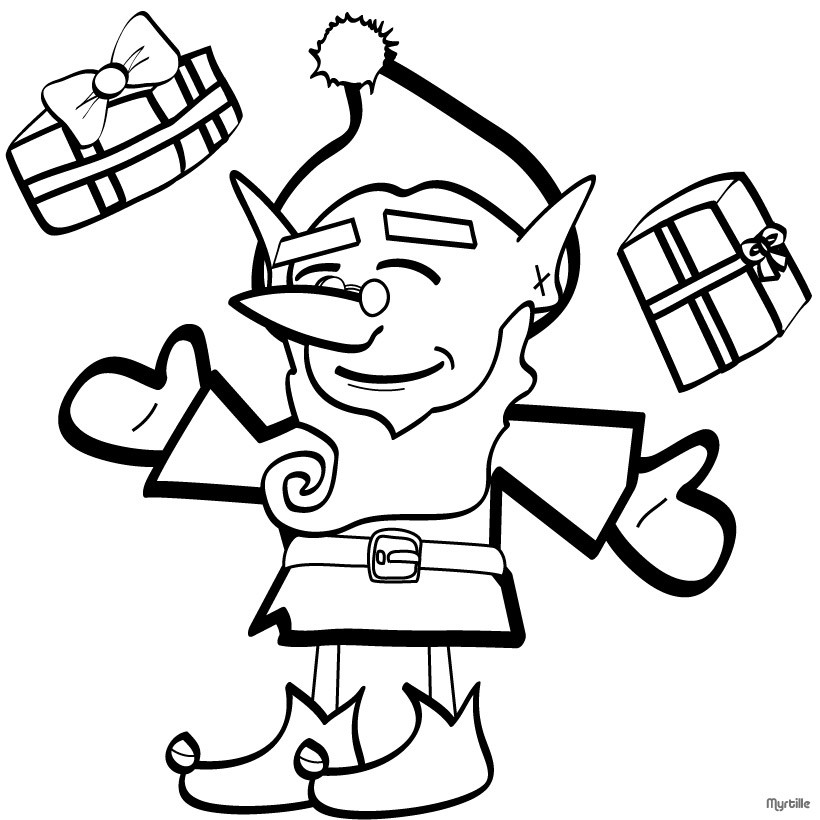 Desenhos de Duendes de Natal para colorir - Bora Colorir