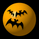 Animações do Dia das Bruxas de morcegos e do Drácula