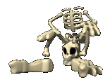 Animações de esqueletos e caveiras do Dia das Bruxas