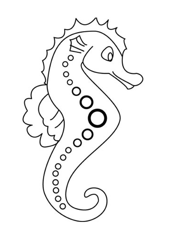 Desenho de cavalo marinho para colorir