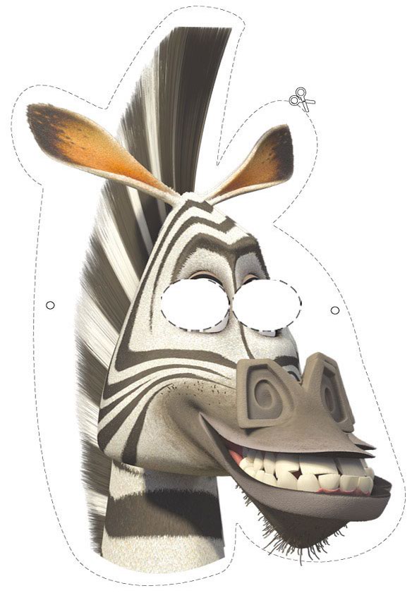Madagascar 2: máscara da Marty,a  zebra
