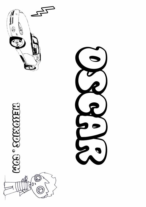 Desenho do nome Óscar para imprimir e pintar. Imagens de nomes