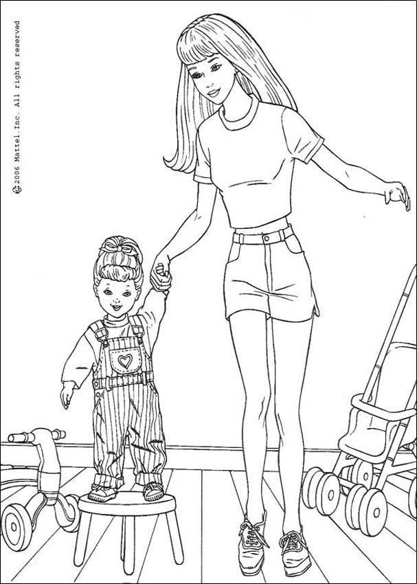 Desenhos para colorir de desenho da barbie com sua filha para