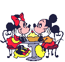 Animações do Mickey Mouse e da Minnie apaixonados
