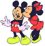 Animações do Mickey Mouse e da Minnie apaixonados