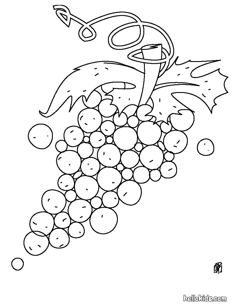 desenhos para colorir de desenho de uvas para colorir pt
