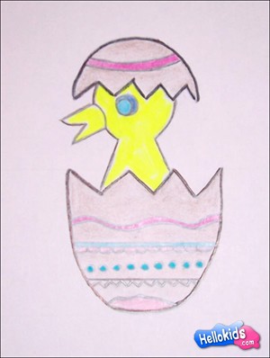 Aprenda a desenhar um pintinho dentro da casca do ovo da Páscoa