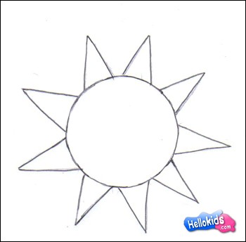 Como desenhar um Sol sorridente