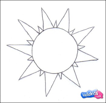 Como desenhar um Sol sorridente