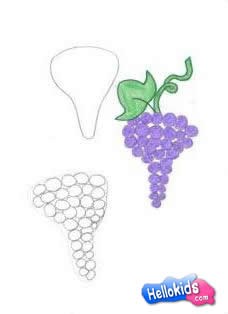 Como desenhar um cacho de uva