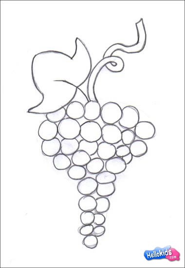 Como desenhar um cacho de uva
