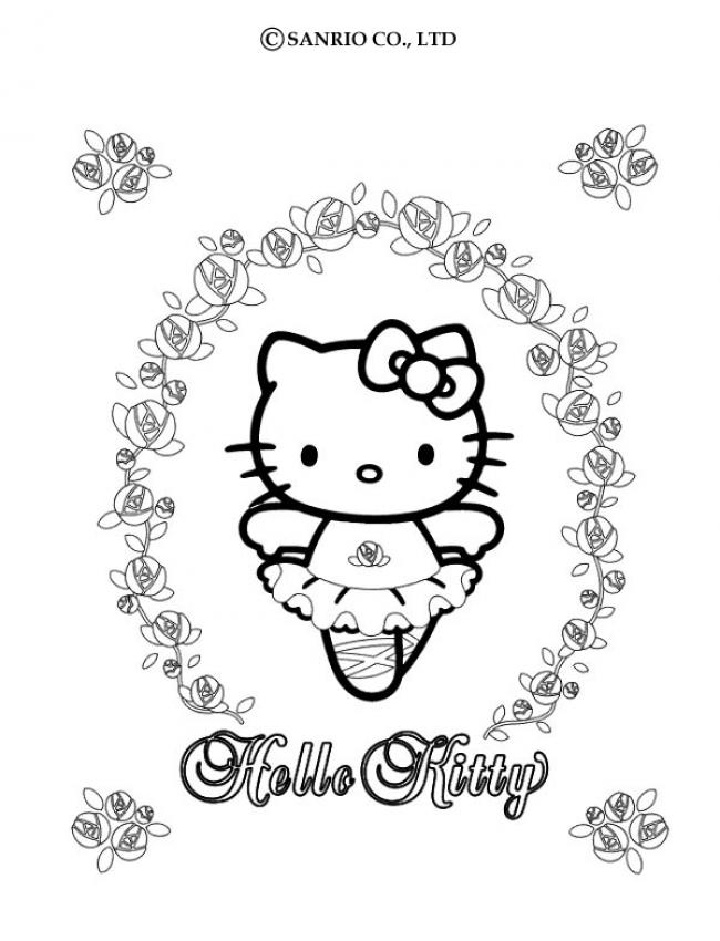 Desenhos para colorir de desenho da hello kitty dançando para