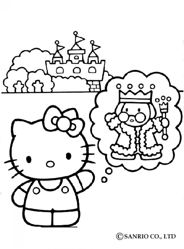 Desenhos para colorir de desenho da hello kitty colhendo flores
