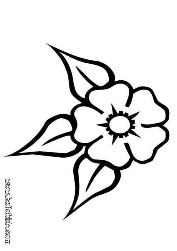 Desenhos para colorir de desenho de uma flor com três folhas para colorir  