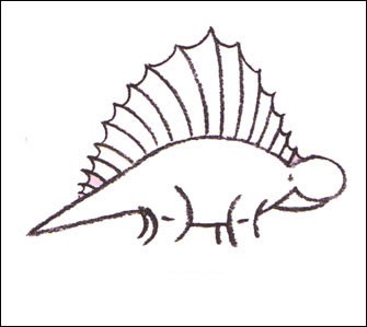 Como desenhar um Dimetrodonte