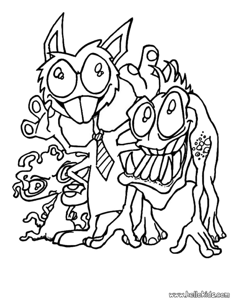 desenhos para colorir de desenho de um montro de gravata para colorir pt hellokids Happy happy monster band coloring pages
