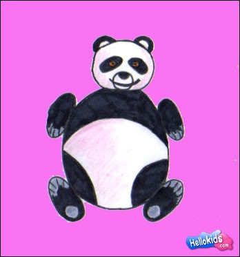 Desenho de Panda come bambu para colorir