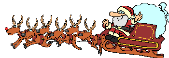 Animação do Papai Noel com seu trenó