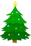 Animações de árvores de Natal enfeitadas