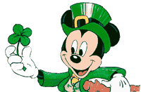 Animação do Mickey com um trevo