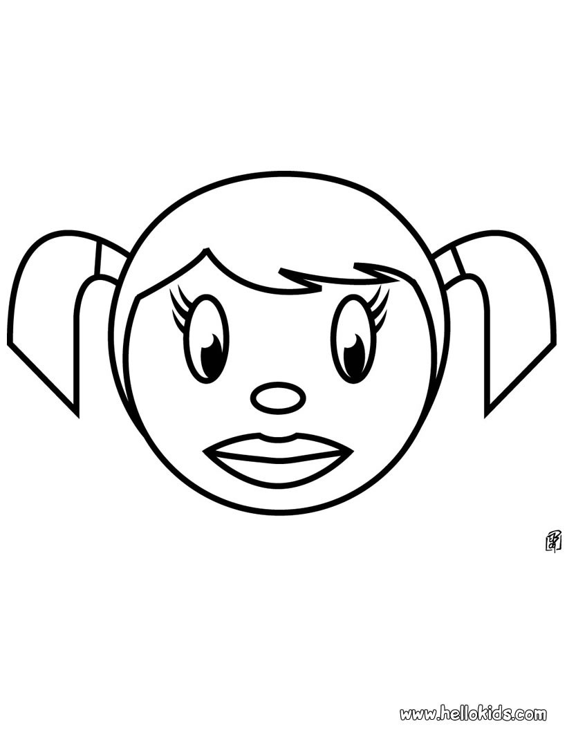 Desenho de Rosto de menina para Colorir - Colorir.com