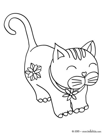 Desenho de gato kawaii para colorir