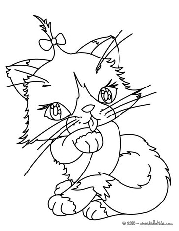 Desenhos para colorir de desenho de um lindo gato kawaii para colorir  