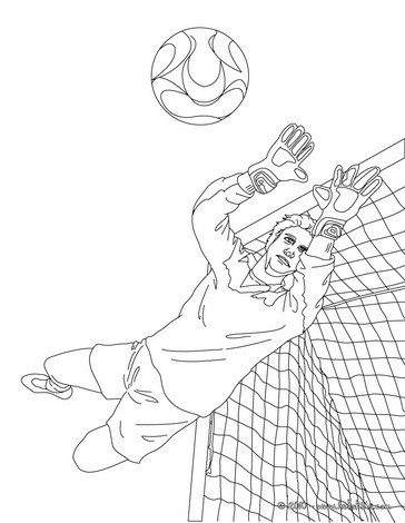Desenho de um goleiro pulando para colorir online