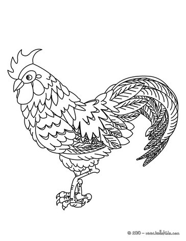Desenhos para colorir dos animais da fazenda: galo e galinha!
