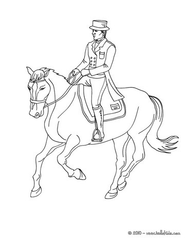 Desenhos para colorir de desenho de um homem saltando com seu cavalo para  colorir online 