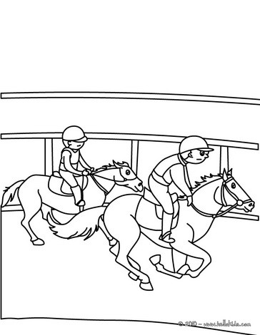 Desenho de Cavalo e crianças para colorir