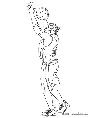 Bola de basquete e cesta para colorir - Imprimir Desenhos