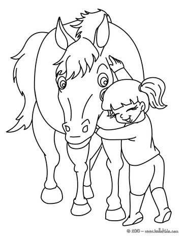 Desenho de Menina e cavalo para Colorir - Colorir.com