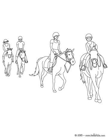 Desenhos para colorir de desenho de um homem saltando com seu cavalo para  colorir online 