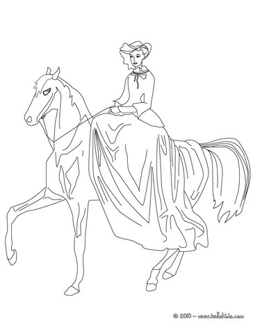 Desenho de Princesa e cavalo para Colorir - Colorir.com