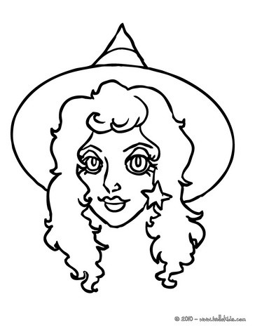 Desenhos para colorir de desenho do retrato de uma bruxa para colorir  