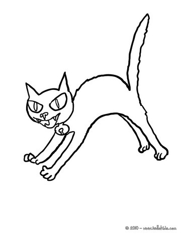 Desenhos gratuitos para colorir de gatos de Halloween para