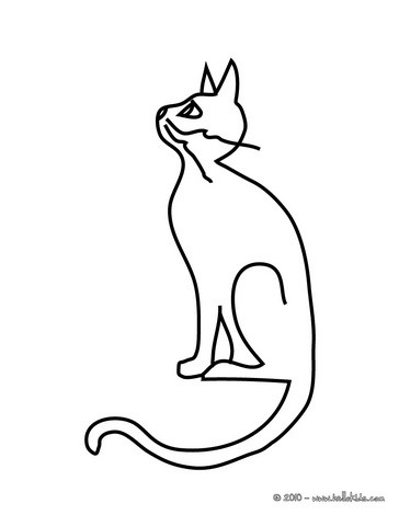 Desenho de um gato preto e branco para colorir.