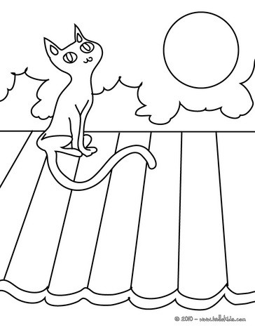 Desenhos para colorir de desenho de um gato preto engraçado para colorir  