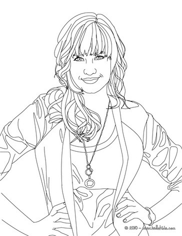 Desenho da Demi Lovato posando para colorir