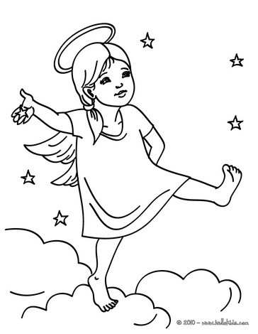 Desenho Natalino on Desenho De Um Anjo Natalino No C U Para Colorir Desenhos De Anjos