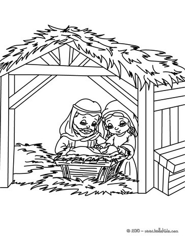 Maria e Jesus Desenhos de Natal para Colorir - Brinquedos de Papel