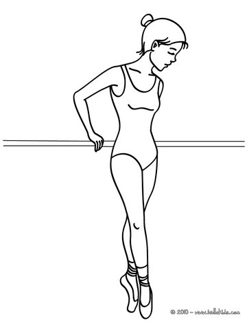 Desenho de uma Bailarina da ponta dos ps para colorir