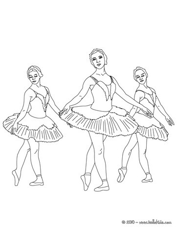 Desenho de bailarinas danando para colorir