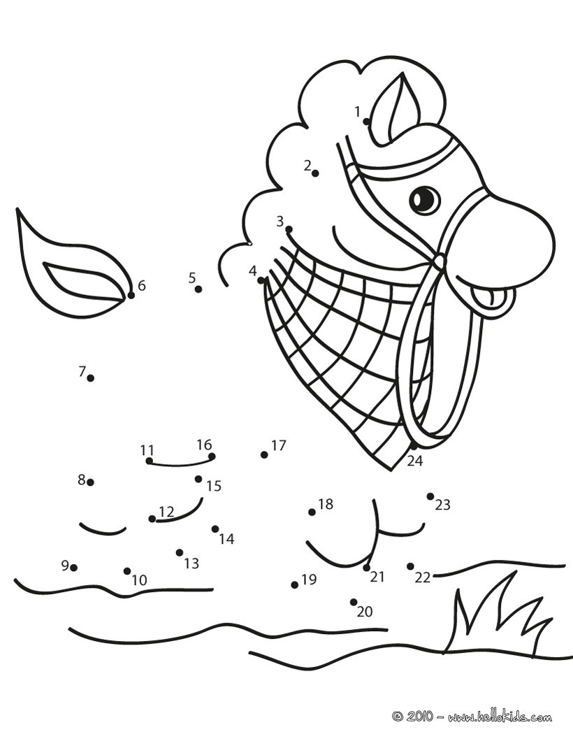 Conecte Pontos Por Números Para Desenhar Cavalo Ponto Ponto Educação imagem  vetorial de KidLand© 542951740