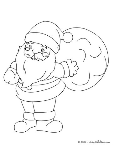 desenho de natal papai noel com saco para colorir 8823159 Vetor no Vecteezy