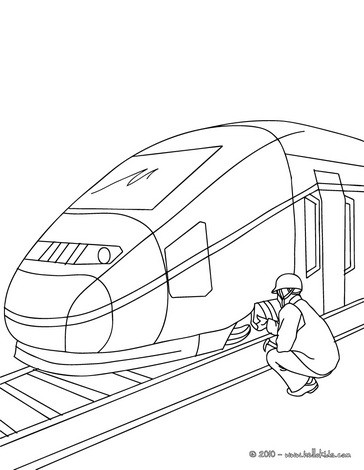 Desenho Mecanico on Desenho De Um Mec Nico Concertando Um Trem De Alta Velocidade Para